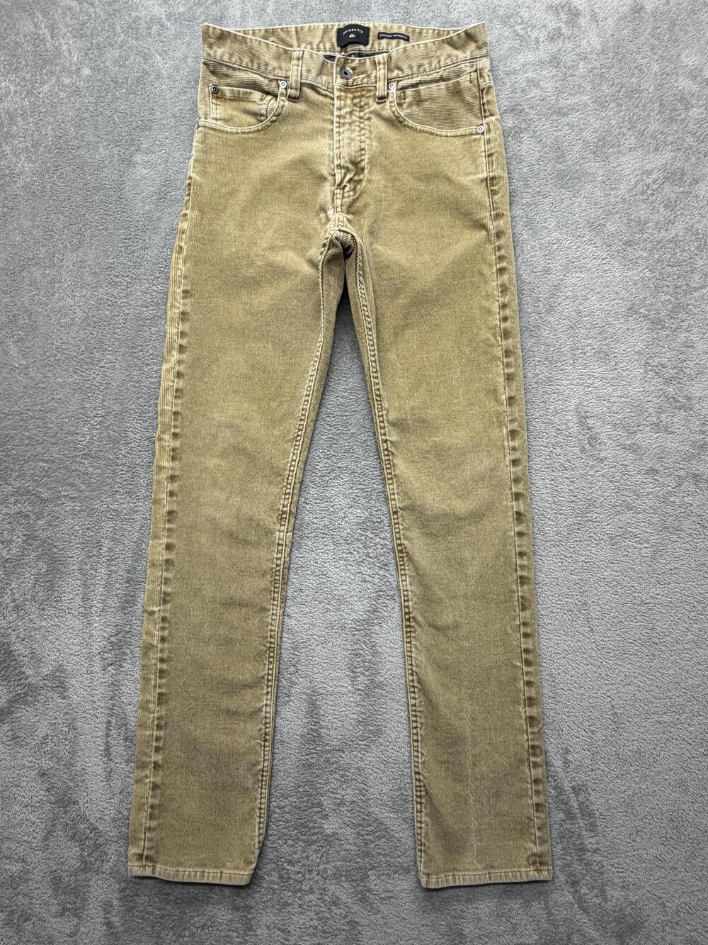 Quiksilver Pants Mens Measured 29x31 Green Corduroy Khakis Straight Tapered